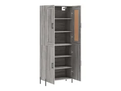 Aparador alto madera contrachapada gris sonoma 69,5x34x180 cm ES52428