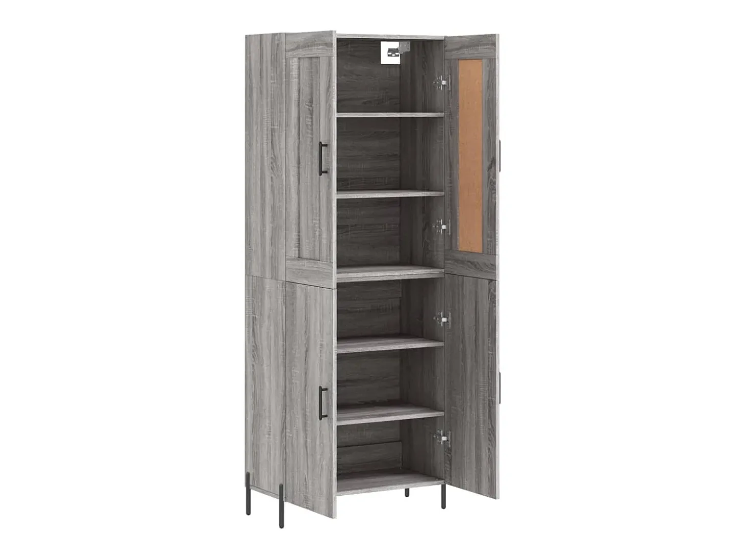 Aparador alto madera contrachapada gris sonoma 69,5x34x180 cm ES52428