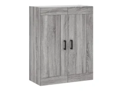 Aparador alto madera contrachapada gris sonoma 69,5x34x180 cm ES77697