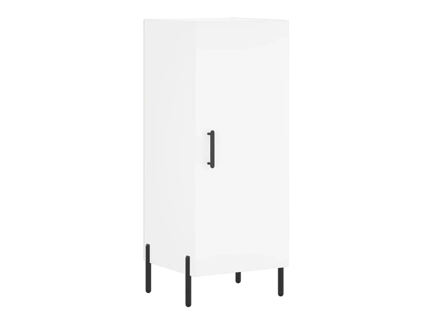 Aparador alto madera contrachapada blanco 34,5x34x180 cm