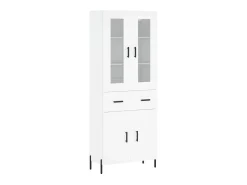 Aparador alto madera contrachapada blanco 69,5x34x180 cm ES21548