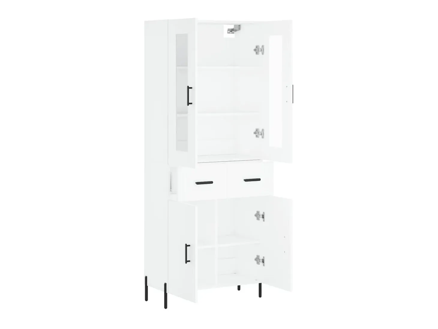 Aparador alto madera contrachapada blanco 69,5x34x180 cm ES21548