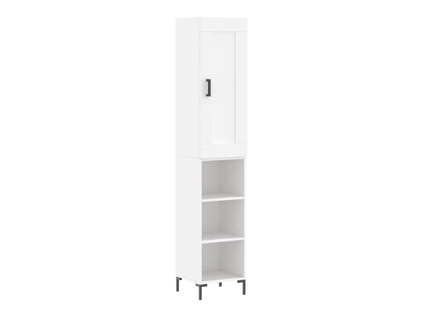 Aparador alto madera contrachapada blanco 34,5x34x180 cm