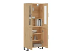 Aparador alto madera contrachapada color roble 69,5x34x180 cm