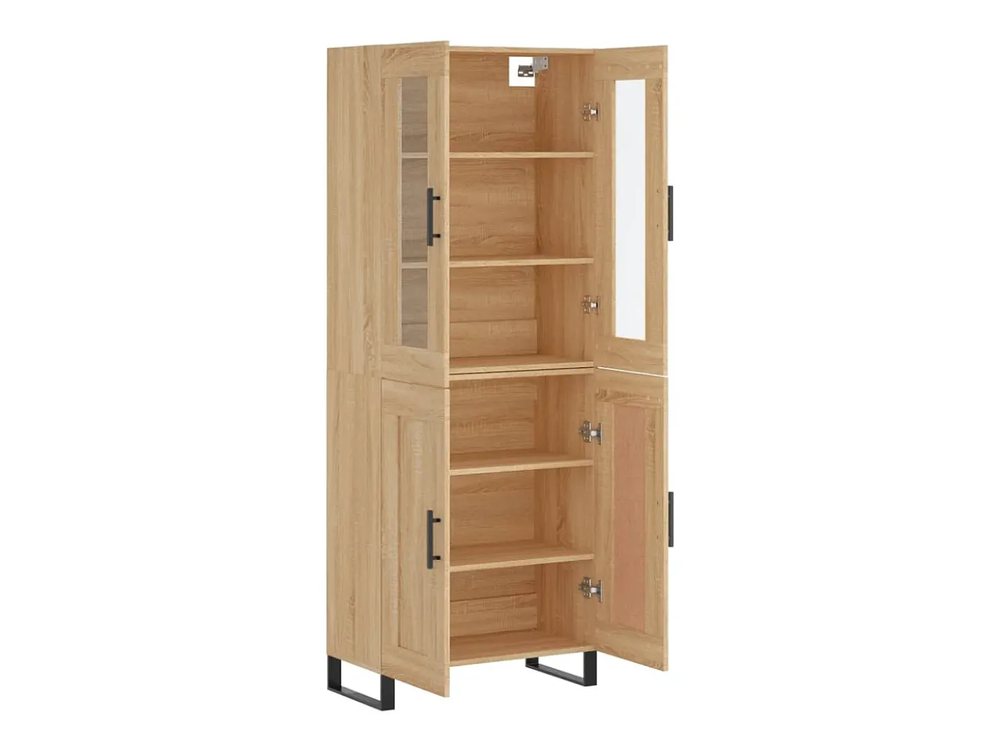 Aparador alto madera contrachapada color roble 69,5x34x180 cm