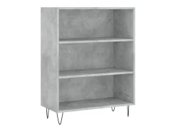 Aparador alto madera contrachapada gris hormigón 69,5x34x180 cm