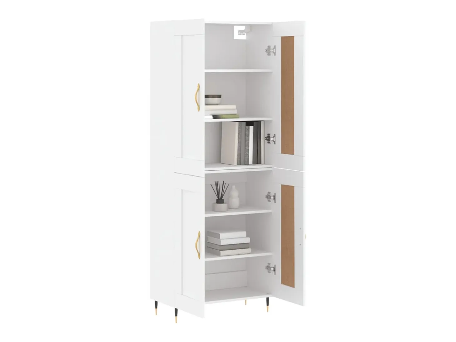 Aparador alto madera contrachapada blanco 69,5x34x180 cm ES47137