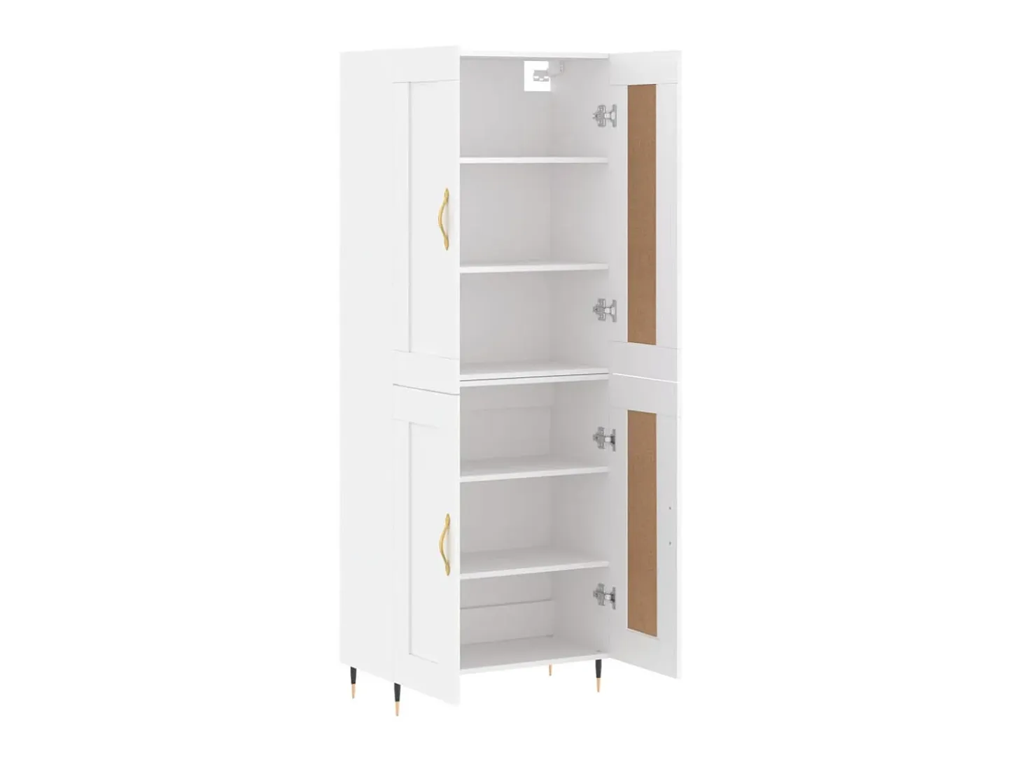 Aparador alto madera contrachapada blanco 69,5x34x180 cm ES47137