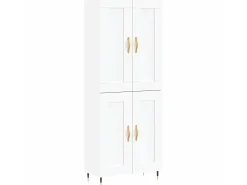 Aparador alto madera contrachapada blanco 69,5x34x180 cm ES47137