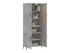 Aparador alto madera contrachapada gris hormigón 69,5x34x180 cm ES28711