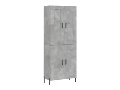 Aparador alto madera contrachapada gris hormigón 69,5x34x180 cm ES28711