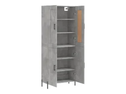 Aparador alto madera contrachapada gris hormigón 69,5x34x180 cm ES28711