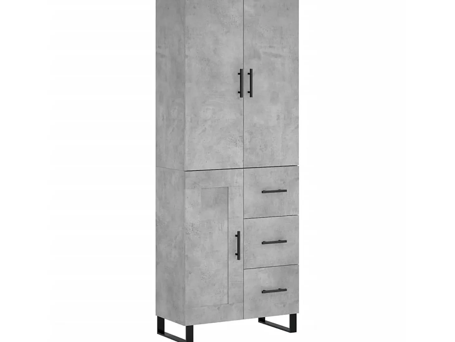 Aparador alto madera contrachapada gris hormigón 69,5x34x180 cm ES77417