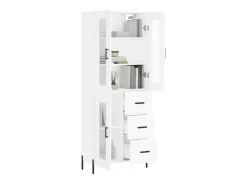 Aparador alto madera contrachapada blanco 69,5x34x180 cm ES85455