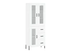 Aparador alto madera contrachapada blanco 69,5x34x180 cm ES85455