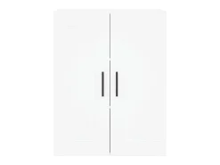 Aparador alto madera contrachapada blanco 69,5x34x180 cm