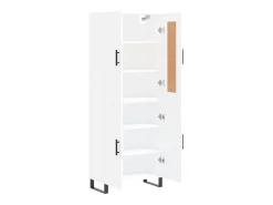 Aparador alto madera contrachapada blanco 69,5x34x180 cm