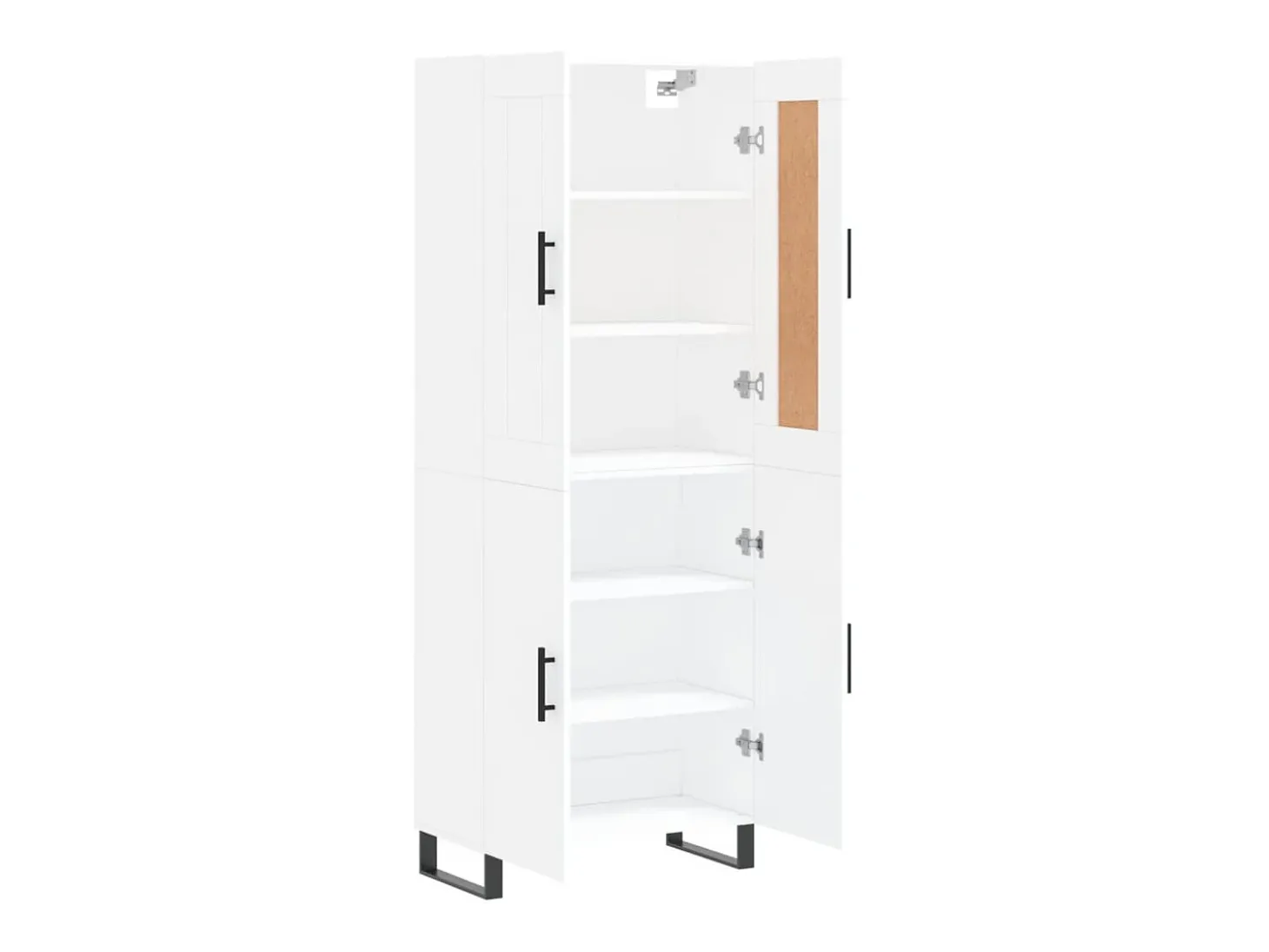Aparador alto madera contrachapada blanco 69,5x34x180 cm