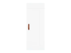 Aparador alto madera contrachapada blanco 34,5x34x180 cm