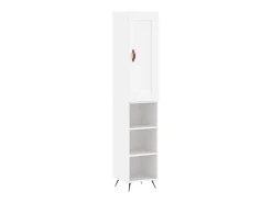 Aparador alto madera contrachapada blanco 34,5x34x180 cm