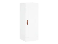 Aparador alto madera contrachapada blanco 34,5x34x180 cm