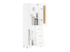 Aparador alto madera contrachapada blanco 69,5x34x180 cm ES75243
