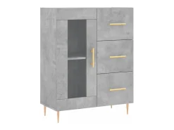 Aparador alto madera contrachapada gris hormigón 69,5x34x180 cm