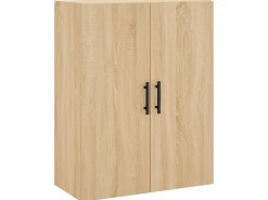 Aparador alto madera contrachapada color roble 69,5x34x180 cm ES899862