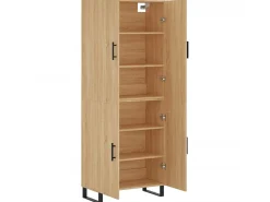 Aparador alto madera contrachapada color roble 69,5x34x180 cm ES899862