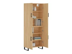 Aparador alto madera contrachapada color roble 69,5x34x180 cm ES899862