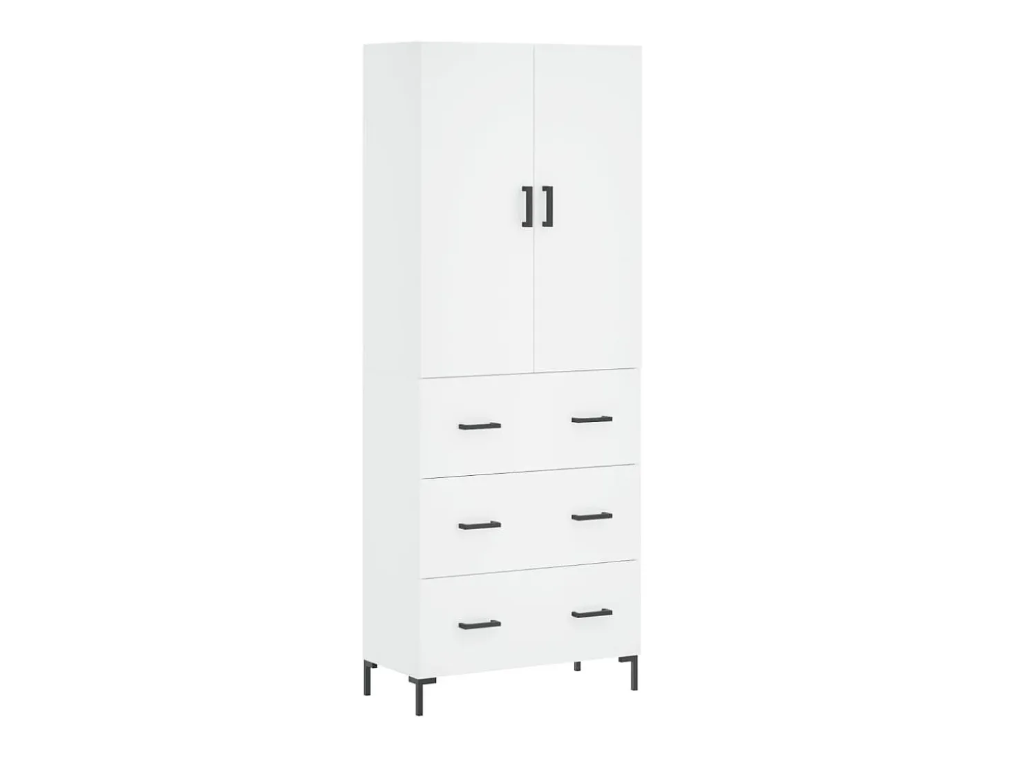 Aparador alto madera contrachapada blanco 69,5x34x180 cm ES23648