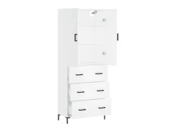 Aparador alto madera contrachapada blanco 69,5x34x180 cm ES23648
