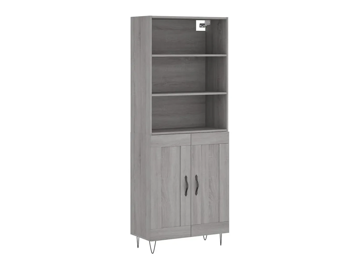 Aparador alto madera contrachapada gris sonoma 69,5x34x180 cm ES76925