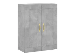 Aparador alto madera contrachapada gris hormigón 69,5x34x180 cm ES84607