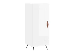 Aparador alto madera contrachapada blanco brillo 34,5x34x180 cm ES28141
