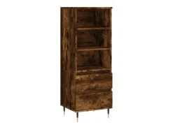 Aparador alto madera contrachapada roble ahumado 40x36x110 cm