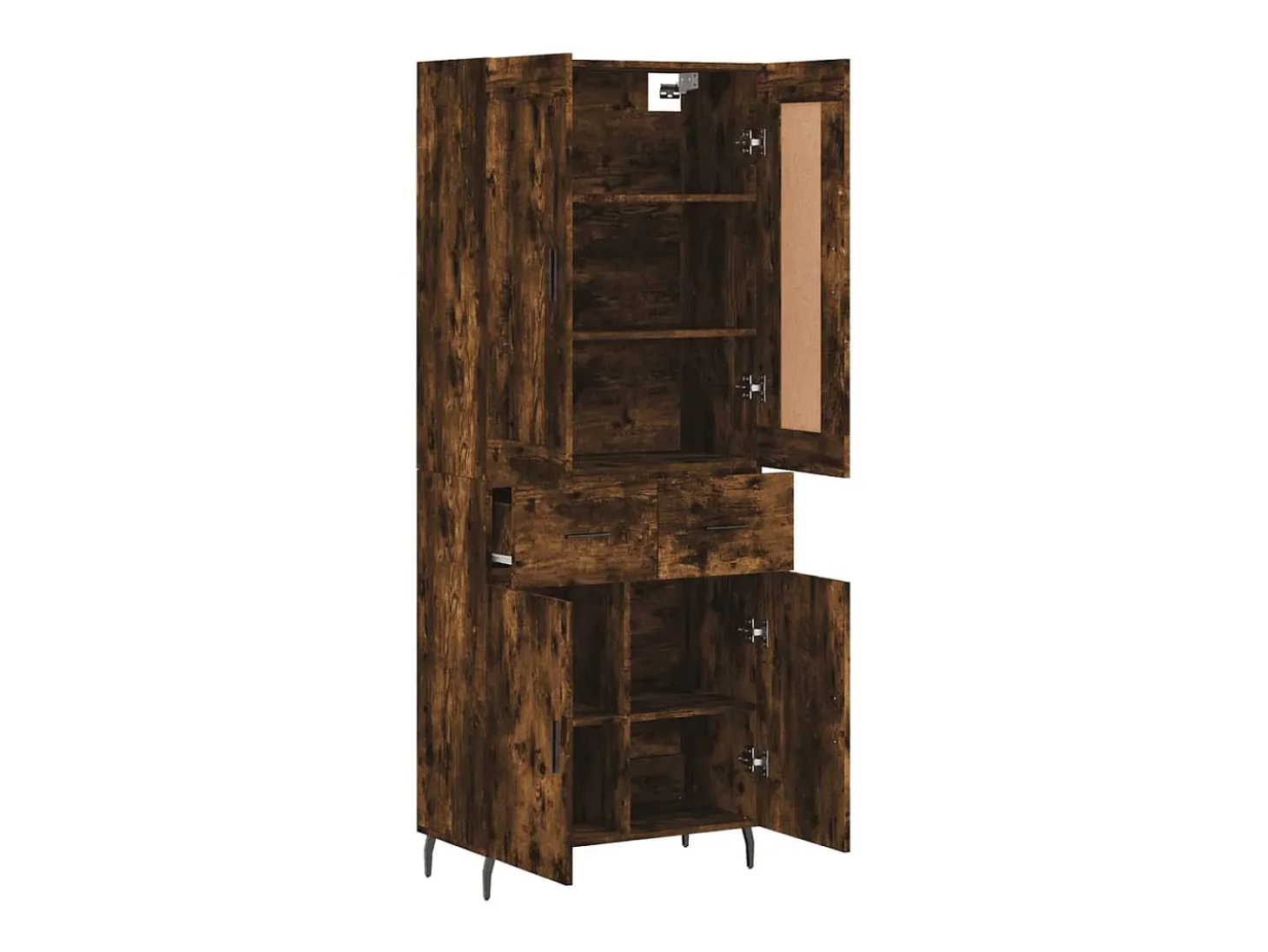 Aparador alto madera contrachapada roble ahumado 69,5x34x180 cm ES99116