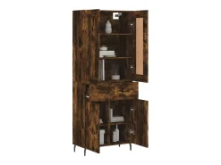 Aparador alto madera contrachapada roble ahumado 69,5x34x180 cm ES99116