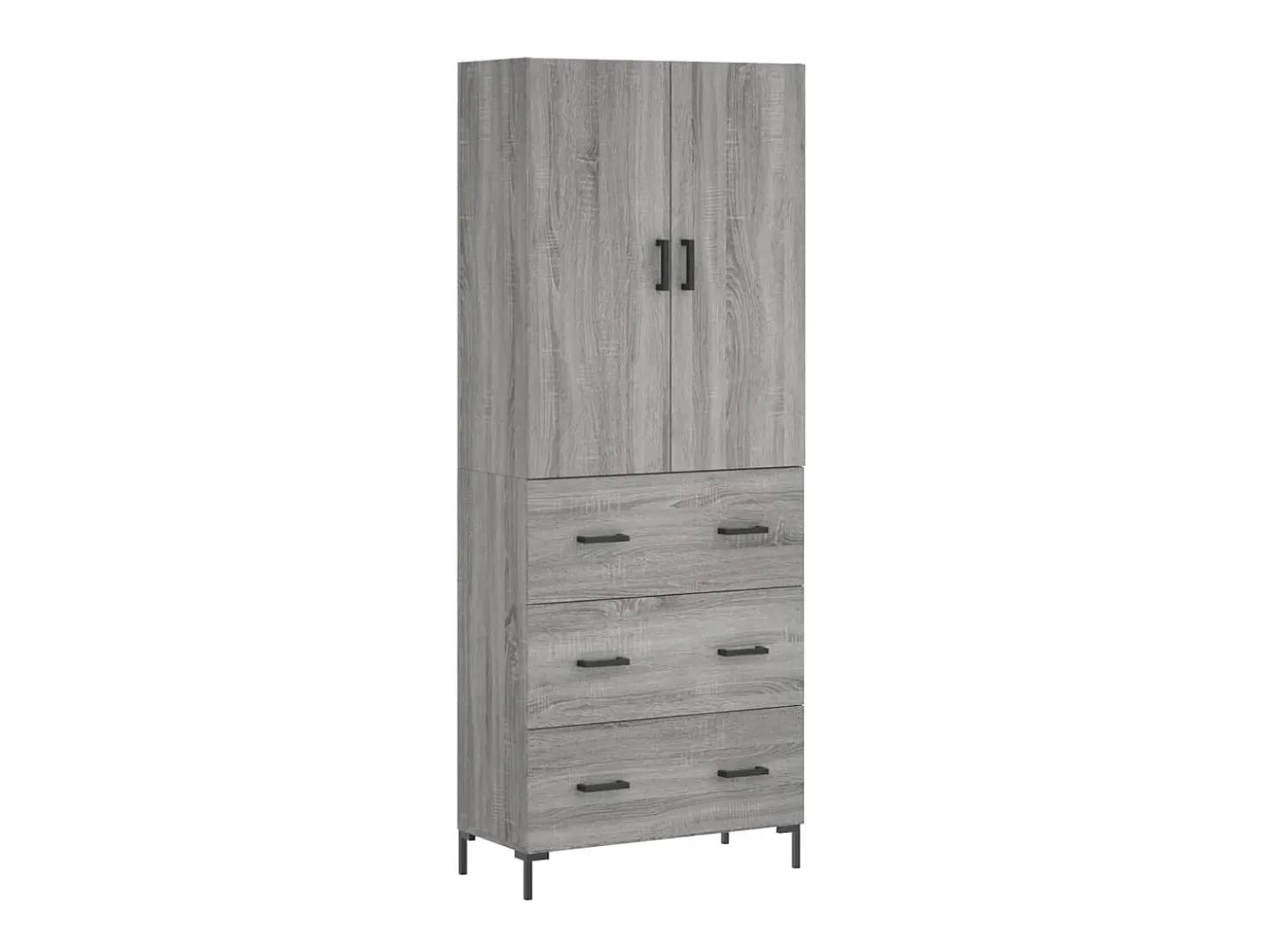 Aparador alto madera contrachapada gris sonoma 69,5x34x180 cm ES11129