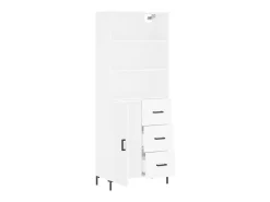 Aparador alto madera contrachapada blanco 69,5x34x180 cm ES96389