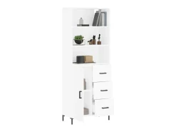Aparador alto madera contrachapada blanco 69,5x34x180 cm ES96389