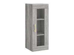 Aparador alto madera contrachapada gris Sonoma 34,5x34x180 cm ES54098