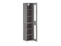 Aparador alto madera contrachapada gris Sonoma 34,5x34x180 cm ES54098