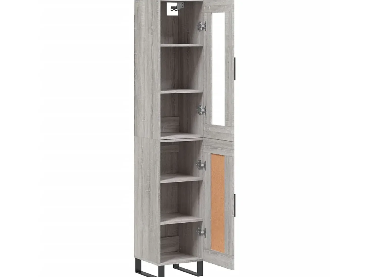 Aparador alto madera contrachapada gris Sonoma 34,5x34x180 cm ES78147