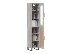 Aparador alto madera contrachapada gris Sonoma 34,5x34x180 cm ES78147
