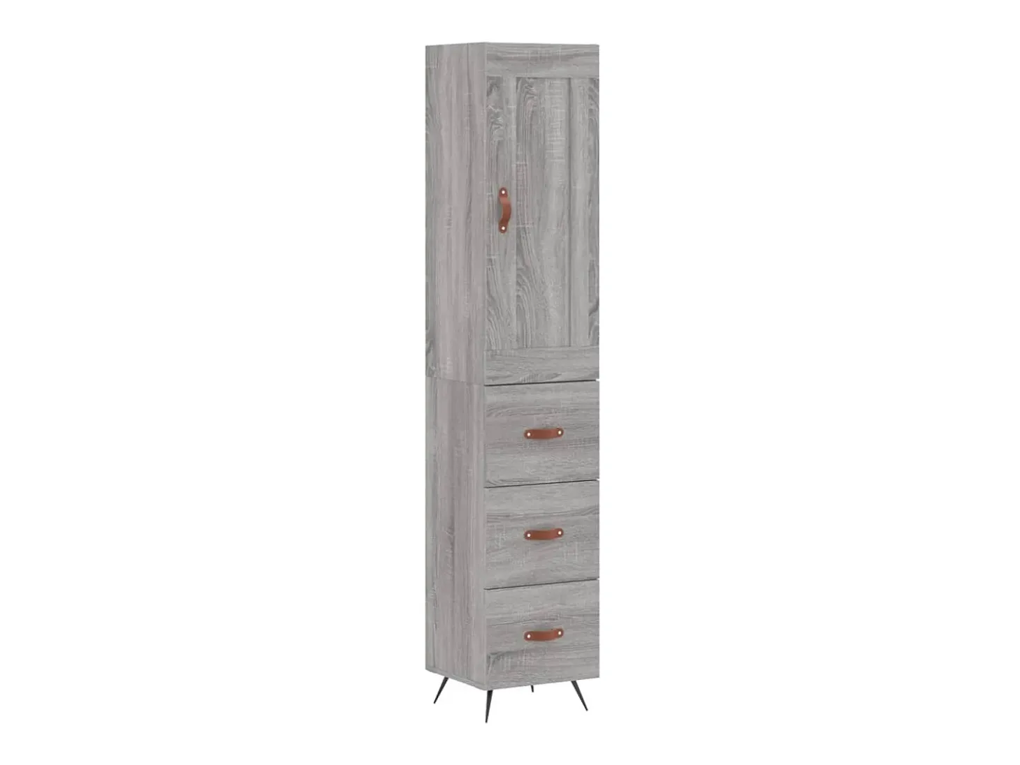 Aparador alto madera contrachapada gris Sonoma 34,5x34x180 cm ES67866