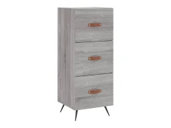 Aparador alto madera contrachapada gris Sonoma 34,5x34x180 cm ES67866