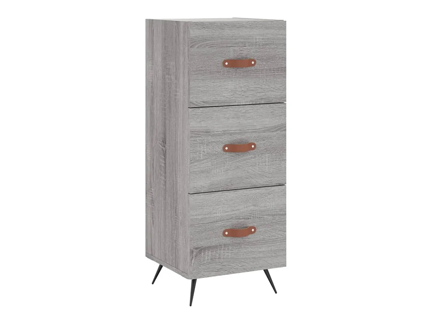 Aparador alto madera contrachapada gris Sonoma 34,5x34x180 cm ES67866
