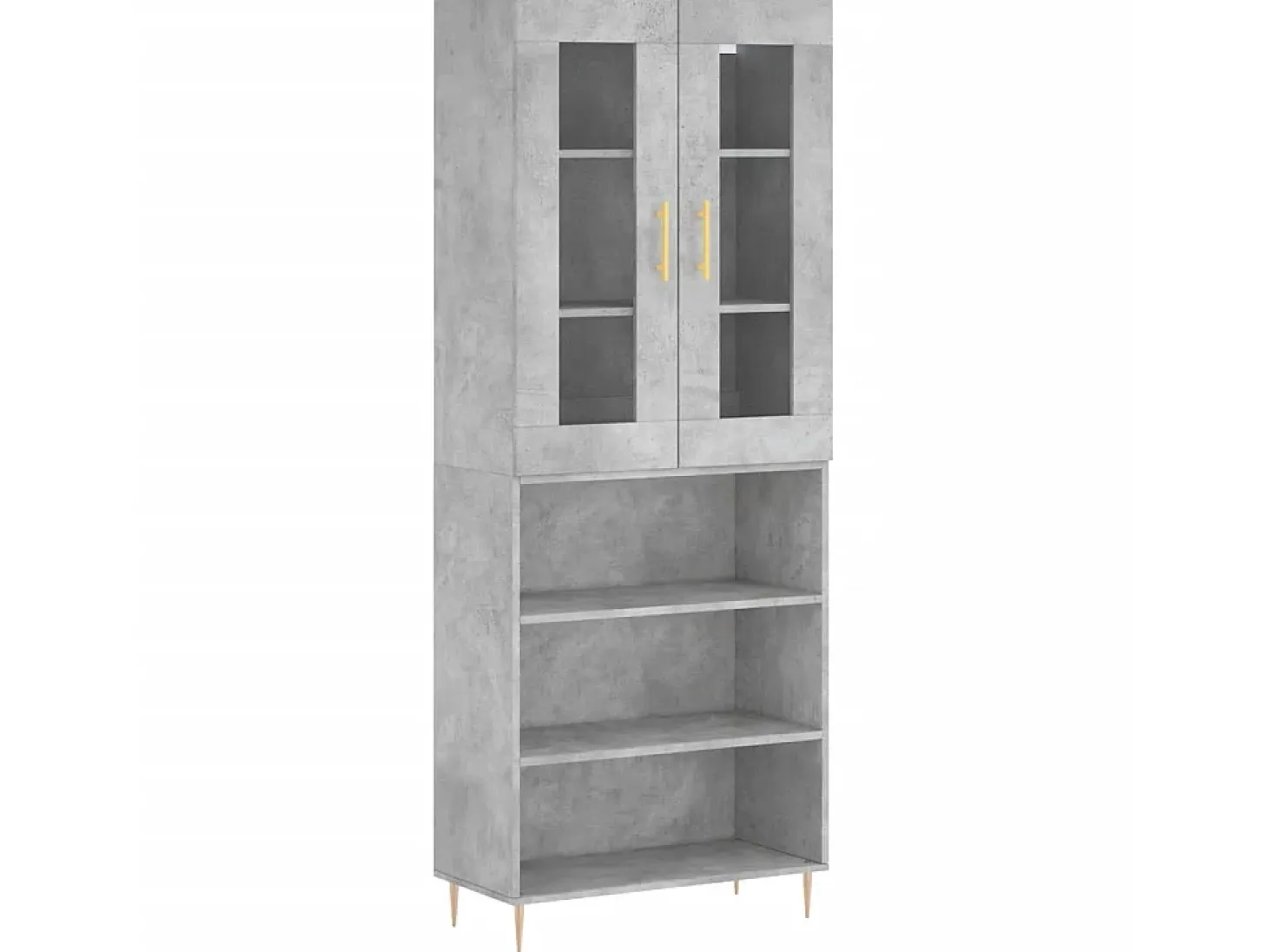 Aparador alto madera contrachapada gris hormigón 69,5x34x180 cm ES19980