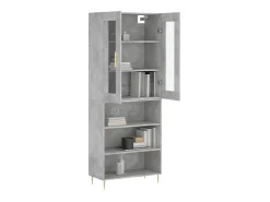 Aparador alto madera contrachapada gris hormigón 69,5x34x180 cm ES19980